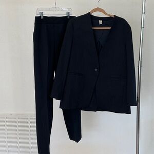 SPANX Classic Navy Pinstripe Pantsuit